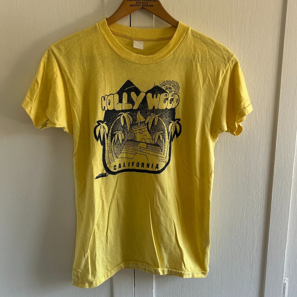 Vintage Yellow "Hollyweed" Graphic T (Sz S)